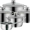 WMF Topfset 5tlg. silberfarben^ Topfsets