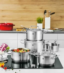 ZWILLING Topfset 5tlg. silberfarben^ Möbelhaus Mönchengladbach|Möbelhaus Düsseldorf