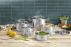 ZWILLING Topfset 5tlg. silberfarben^ Möbelhaus Mönchengladbach|Möbelhaus Düsseldorf
